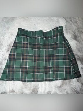 HollisterCo Green Plaid A-Line Skirt